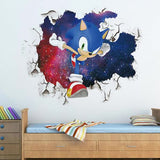 3D Sonic Wall Sticker for Kids Room Graffiti Decoration