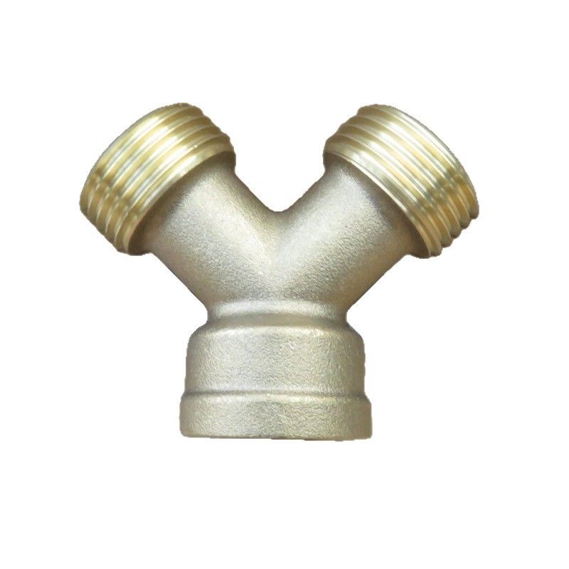 3/4 Inch Brass Y-Type Tee Connector, 6 points (27mm Male/24mm Female) Thread Pipe Splitter for Water Hose