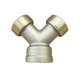 3/4 Inch Brass Y-Type Tee Connector, 6 points (27mm Male/24mm Female) Thread Pipe Splitter for Water Hose