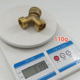 3/4 Inch Brass Y-Type Tee Connector, 6 points (27mm Male/24mm Female) Thread Pipe Splitter for Water Hose - Front View