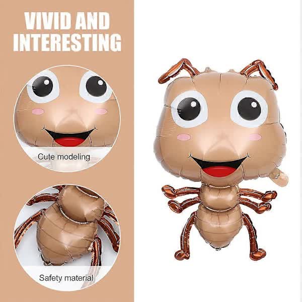 Large Ant Balloons 5 pcs Light Brown 75.00X48.00X4.00CM Animal Theme Cartoon Foil Balloons