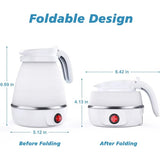 Foldable Electric Travel Kettle with Detachable Cord Silicone Collapsible Kettle - Front View