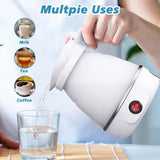 Foldable Electric Travel Kettle with Detachable Cord Silicone Collapsible Kettle
