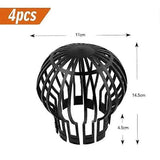 Black Gutter Covers Set of 4, 145 x 11 cm Downpipe Covers for Drainage Protection