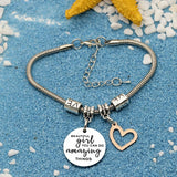 Girls Inspirational Charm Bracelet Gift for Women and Girls Pendant Bracelet You Can Do Amazing Things - Front View