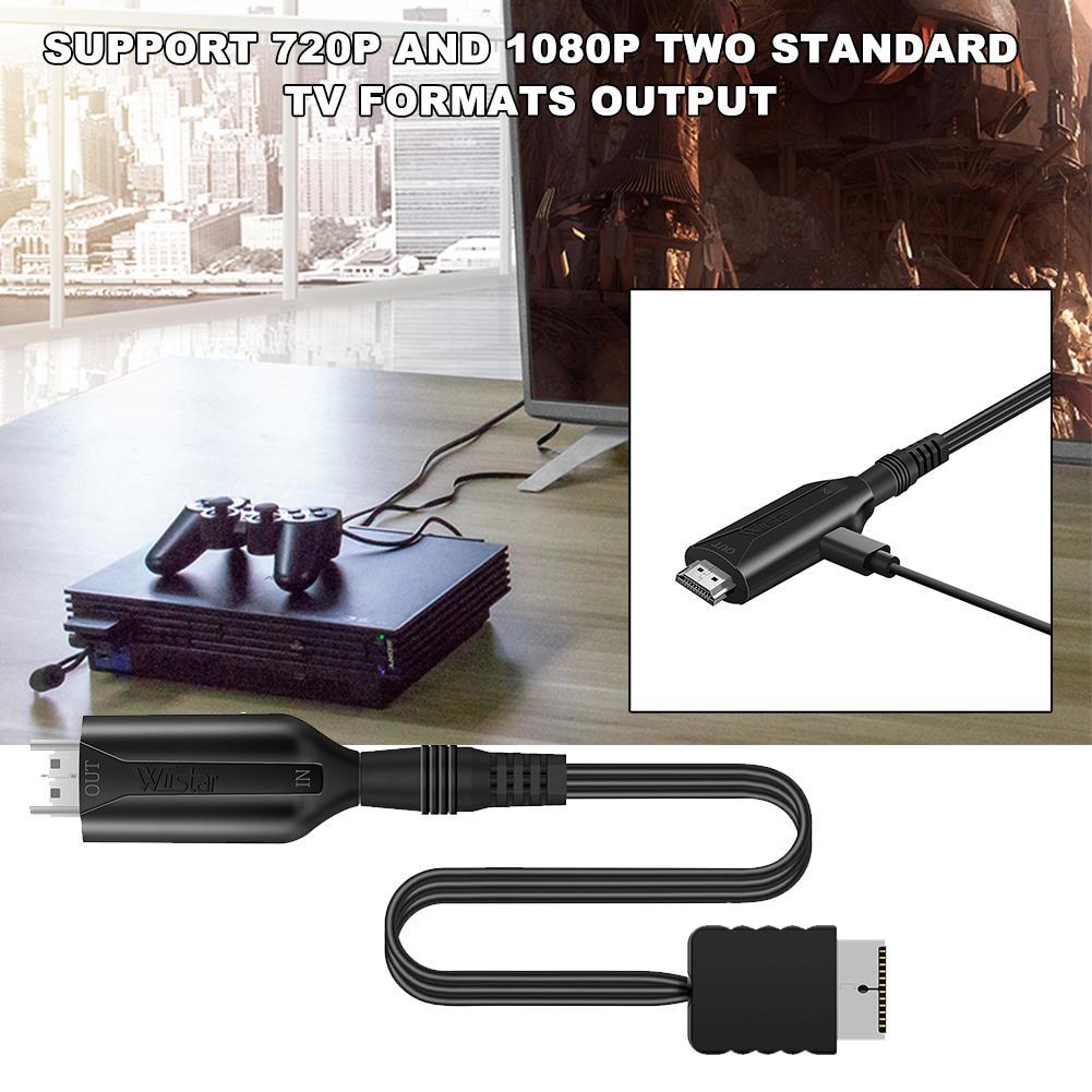 PS2 to HDMI Adapter Cable with RCA AV HD Output Compatible with Playstation 2