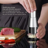 Garlic Press Handheld Food Chopper and Dicer - Front View