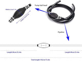 Fuel Line Hose for Outboard, Nylon Braid 5/16 Inch Fuel Line Hose with Hand Pump Bulb, 6 FT Long Boat RVs Tractor Fuel Line Assembly - Side View
