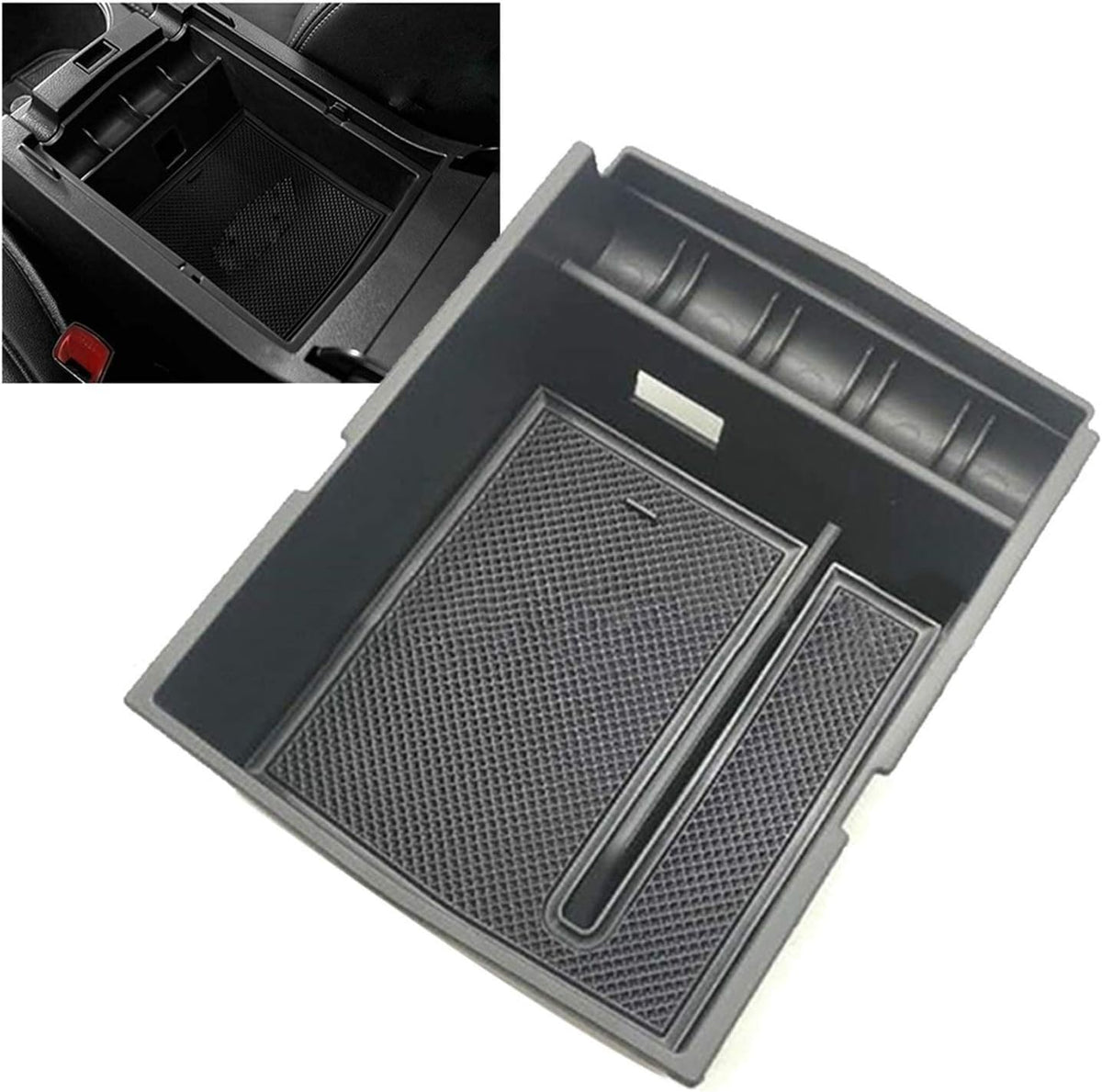 1pc Car Center Console Armrest Organizer Storage Box Tray Insert Black Fit for Subaru Outback 2015-2019 Auto Storage Tray LiMePng