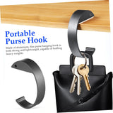 2Pcs Handbag Hook Portable Table Backpack Holder Non Slip Hanging Hooks for Desk for Home Office Cafes Compact Purse Hanger Organizer - Side View