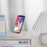 Fancial Acrylic Cell Phone Stand, Portable Phone Holder, Clear Phone Stand for Desk, Compatible with iPhone 15 14 13 12 Pro Max Mini 11 Xr Plus SE, Android Smartphone, Pad, Tablet, Desk Accessories - Top-Down View