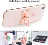 Metal Cell Phone Finger Ring Stability Holder Back Stand Collapsible Hand Grip Knob Loop Car Mount Hook Kickstand 360 for iPhone Samsung Galaxy Mobile Cute Accessories (Rose Gold) - Top-Down View
