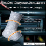 Bamboo Compression Socks, Bamboo Anti Fatigue Socks, Neuropathy Pain Relief At Bedtime,Ankle Swelling, for Sport Arthritis Pain Relief, Promote Blood Circulation, One Size Tall, Grey - Top-Down View