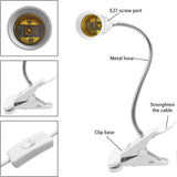 Bahong Clip Desk Lamp Socket,Desk Light Adapter,Clip Light Bulb Holder,E26/E27 Flexible Light Socket,86.6in Table Reading Light,Night Light with Cord,Clamp Light Bulb Stand with On/Off Switch (1PC) - Side View