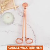 Candle Accessory Set 4 in 1, Wick Trimmer, Cutter, Snuffer Kit, Dipper for Scented Lover, Care Tools, Christmas Thanksgiving Gift, Ideal Gift(Rose Gold) - Side View