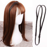 Braided Headband, 4 Pieces Elastic Braided Headbands No Slip Headbands Stretchy Headbands for Women Strand Headband Plaited Hair Band Hair Accessory for Girl (Random Color)