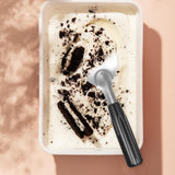 Ice Cream Spade Heavy Duty Stainless Steel Flat Ice Cream Scoop Paddle Non-Slip Handle Dishwasher Safe Flat Icecream Scooper For Hard Or Creamy Dessert Butter Hard Frozen Treats - Top-Down View