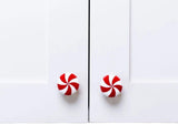 JOASIS 20 Pack Christmas Silicone red White Candy Cabinet knob Covers for a Variety of Kitchen, Living Room, and Bedroom Cabinet knobs - Front View