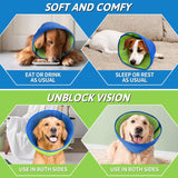 Soft Dog Cone for Dogs After Surgery, Breathable Dog Cones for Large Medium Small Dogs and Cats Anti-Lick Protective Wound,Adjustable Dog Recovery Cone Collar, Elizabethan Collar for Pet (M) - Top-Down View