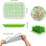 8-Pack Seed Sprouter Tray Microgreens Growing Trays BPA Free Seed Germination Propagation Soil-Free Wheatgrass Bean Nursery Tray with Planting Paper for Indoors or Outdoors