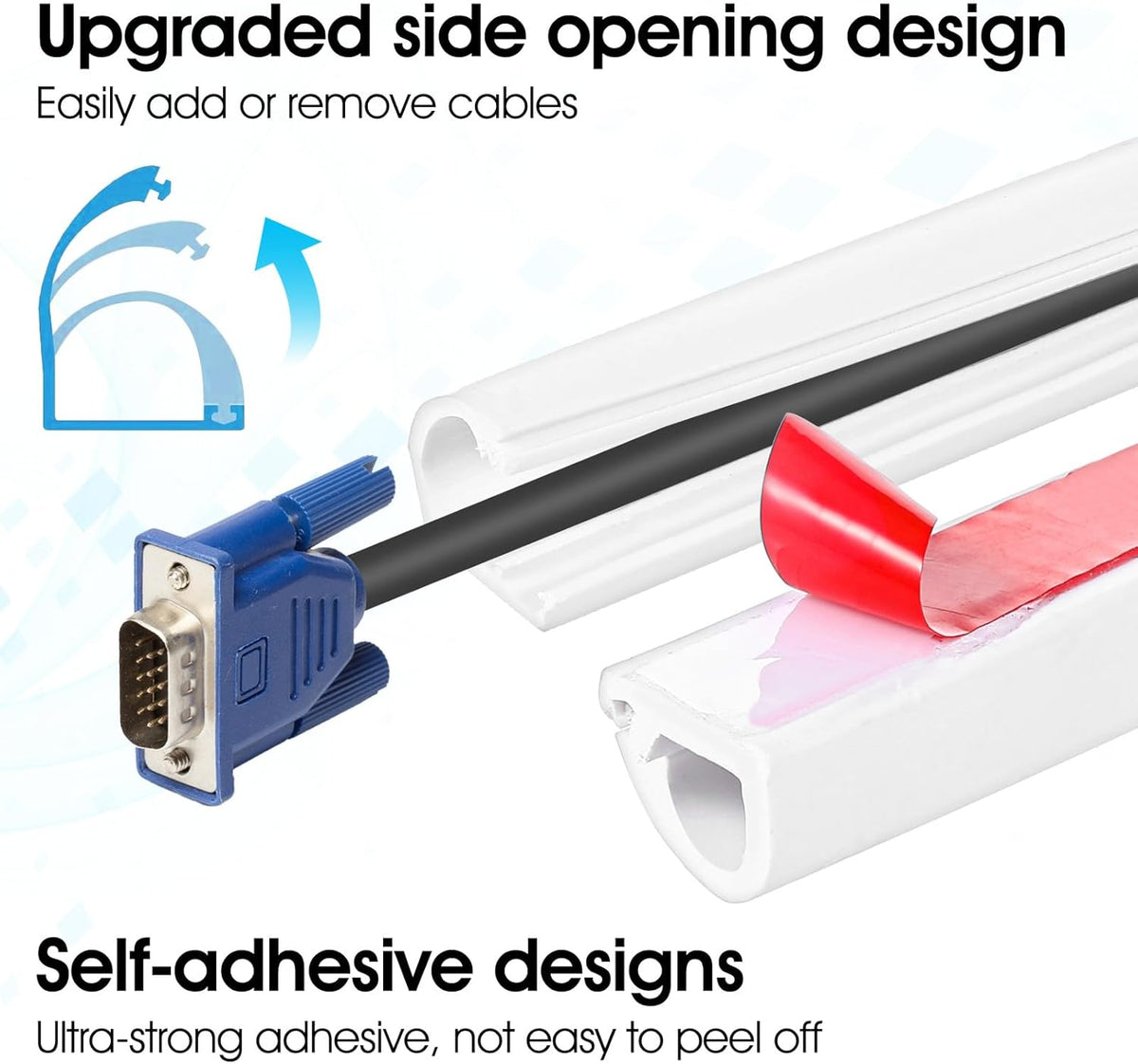 Wall Cord Hider 39 Inch, Self-Adhesive Cord Cover for Wall, Wire Hider, Cable Raceway Cover Kit for TV, Home and Office