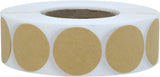 1000PCS Kraft Circle Stickers, 1 Inch Round Blank Garage Sale Price Stickers, Kraft Coding Tag Labels, Brown Natural Envelope Seals for Home, Classroom, Jam, Canning Jar Labels - Front View