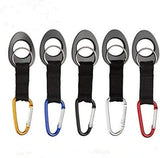 Durable Silicone Water Bottle Holder Hook Carrier with Carabiner Clip & Key Ring, Fits Any 12oz, 17oz and 25oz Water Bottles for Outdoor Activities Camping Hiking Traveling or Daily Use