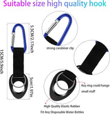 Durable Silicone Water Bottle Holder Hook Carrier with Carabiner Clip & Key Ring, Fits Any 12oz, 17oz and 25oz Water Bottles for Outdoor Activities Camping Hiking Traveling or Daily Use - Front View