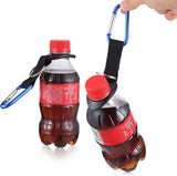 Durable Silicone Water Bottle Holder Hook Carrier with Carabiner Clip & Key Ring, Fits Any 12oz, 17oz and 25oz Water Bottles for Outdoor Activities Camping Hiking Traveling or Daily Use - Top-Down View