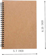 2 Pcs blank Spiral Notebooks, blank page notebook Wirebound Notepads 100 Pages (50 Sheets), 8.25