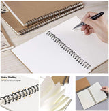 2 Pcs blank Spiral Notebooks, blank page notebook Wirebound Notepads 100 Pages (50 Sheets), 8.25