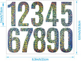 Reflective Mailbox Numbers Stickers,60 PCS Self Adhesive Vinyl Waterproof Number Stickers,6 Sheets Large 3 Inch 0-9 House Numbers,for Mailbox,Signs, Door, Cars,Garbage Bins,Address Numbers(Reflective) - Front View