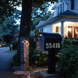 Reflective Mailbox Numbers Stickers,60 PCS Self Adhesive Vinyl Waterproof Number Stickers,6 Sheets Large 3 Inch 0-9 House Numbers,for Mailbox,Signs, Door, Cars,Garbage Bins,Address Numbers(Reflective) - Side View
