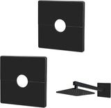 2 Pcs Plumbing Cover Plates, Square Shower Arm Flange Escutcheon Plate Wall Split Pipe Flange Cover Plate for Fixed Shower Head Faucet Standard 1/2 Inch Pipes (Black)