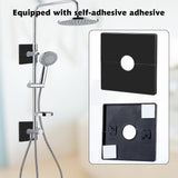 2 Pcs Plumbing Cover Plates, Square Shower Arm Flange Escutcheon Plate Wall Split Pipe Flange Cover Plate for Fixed Shower Head Faucet Standard 1/2 Inch Pipes (Black) - Side View