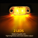 10 Pcs 2.5 Inch LED Trailer Lights 2 Diode Waterproof LED Trailer Side Marker Lights Oval Signal Running Lights For Truck Boat RV(Amber, Red)