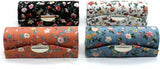 4 Pcs Ladies Floral Lipstick Case Holder with Mirror, Cosmetic Storage Kit Makeup Travel Cases Organizer Bag for Purse - Front View
