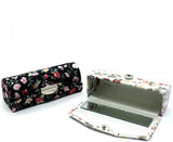 4 Pcs Ladies Floral Lipstick Case Holder with Mirror, Cosmetic Storage Kit Makeup Travel Cases Organizer Bag for Purse - Side View