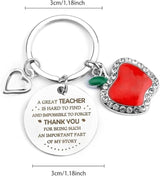 Personalized Teacher Appreciation Keychain, Thank You Gifts for Teachers - Front View