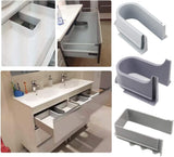 Plastic U Shape Under Sink Basin Drain Pipe Bath Cabinet Drawer Pull Out Bottom Cutout Cover Recessed U Drainage Grommet (No.3) - Top-Down View