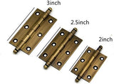 4Pack Decorative Antique Brass Kitchen Cabinet Hinges Bronze Furniture Cupboard Door Butt Hinges 3inch (4,3