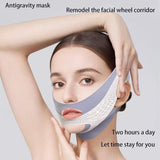 V Line Lifting Mask Chin Strap For Sleeping Reusable，Face Lift Tape Face Slimmer For Women，Jaw Trainer（Pink. Black. Blue）Variety Of Options.(Pink,2PCS) - Top-Down View