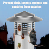 8 Inch Round Chimney Cap, 8 Inch Chimney Cap with Screen, Stove Pipe Topper, 304 Stainless Steel(Full Width: 8in, Interior Width: 7.87in) - Top-Down View