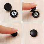 100 Pieces Hinged Screw Cover Caps Plastic Shutter Screw Caps Fold Screw Snap Covers Washer Flip Tops (Black, Large)