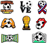 38pcs Soccer Ball Charms for Clog Shoe Decoration, Sports Soccer Football Shoe Charms Accessories Pack,Cute Random Charms - Front View