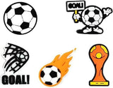 38pcs Soccer Ball Charms for Clog Shoe Decoration, Sports Soccer Football Shoe Charms Accessories Pack,Cute Random Charms - Side View