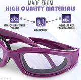 Onion Cutting Goggles Safety Glasses for Women - 2Pcs Onion Goggles for Women Dust Goggles Adult Airsoft Eye Protection Glasses - Kitchen Accessories purple onions Eye Goggles for Dust Protection - Side View