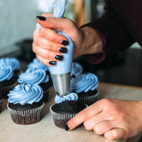 4 Pcs Extra Large Piping Tips Set Stainless Steel Square Round Cream Piping Tip Large Frosting Tips for Cake Decorating Cupcakes Cookies Puff Pastry