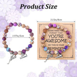 Cheer Bracelet, Imperial Stone Cheerleading Bracelet with Encouragement Card Charming Cheerleader Gifts Elegant Smooth Cheer Stuff with Cheerleader Jewelry Pendant - Front View