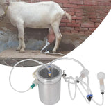 2L Goat Milking Machine, Large Capacity Manual Milking Machine Effort Saving Goat Milker Adjustable Pulsating Pump Stainless Steel Bottle Portable Milking Kit for Sheep, Cow, Goat - Top-Down View